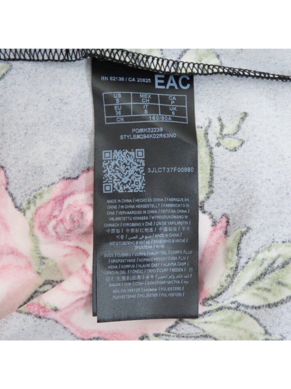 GUESS Womens Small BIANKA Slit Dress Pink Rose Flower Floral Spaghetti Strap NEW - Picture 10 of 13